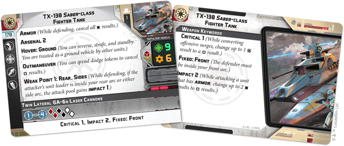 Star Wars : Legion - TX-130 Saber-class Fighter Tank Unit Expansion